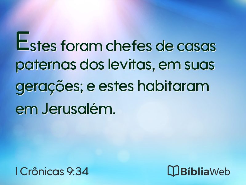 I Crônicas 9:34 em imagem para compartilhar