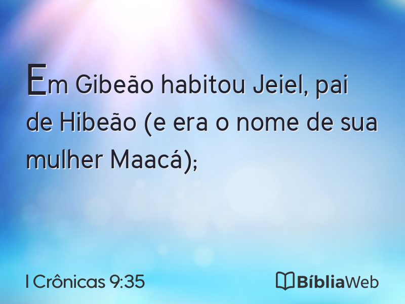 I Crônicas 9:35 em imagem para compartilhar
