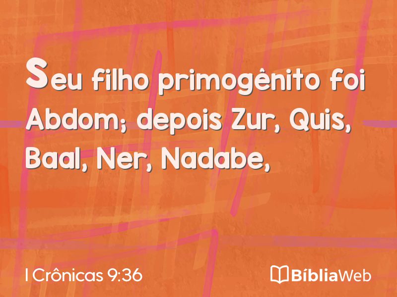 I Crônicas 9:36 em imagem para compartilhar