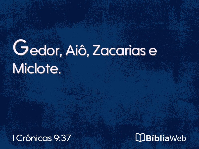 I Crônicas 9:37 em imagem para compartilhar
