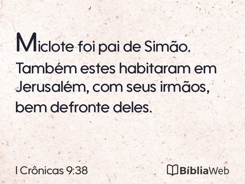 I Crônicas 9:38 em imagem para compartilhar