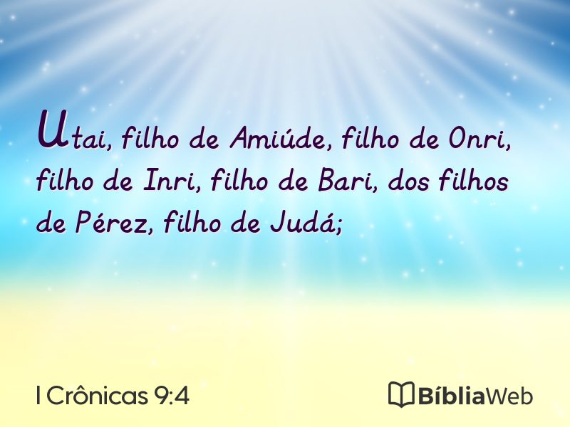 I Crônicas 9:4 em imagem para compartilhar
