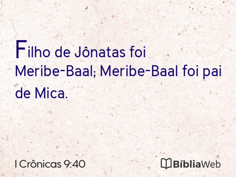 I Crônicas 9:40 em imagem para compartilhar