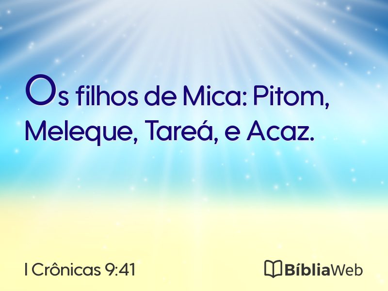 I Crônicas 9:41 em imagem para compartilhar