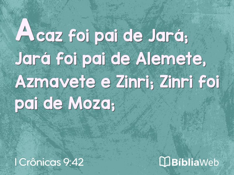I Crônicas 9:42 em imagem para compartilhar