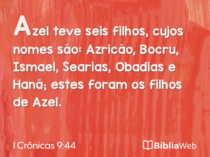 I Crônicas 9:44 em imagem para compartilhar