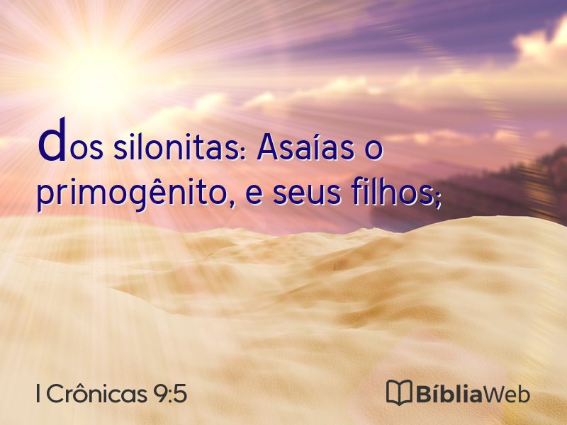 I Crônicas 9:5 em imagem para compartilhar