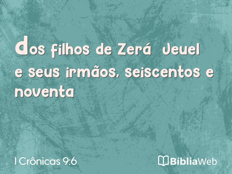 I Crônicas 9:6 em imagem para compartilhar
