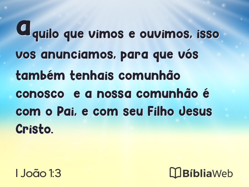 I João 1:3 em imagem para compartilhar