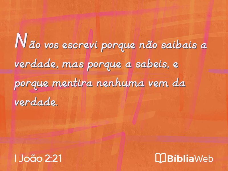 I João 2:21 em imagem para compartilhar