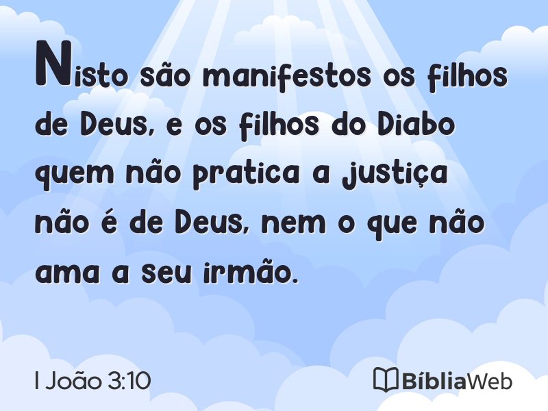 I João 3:10 em imagem para compartilhar