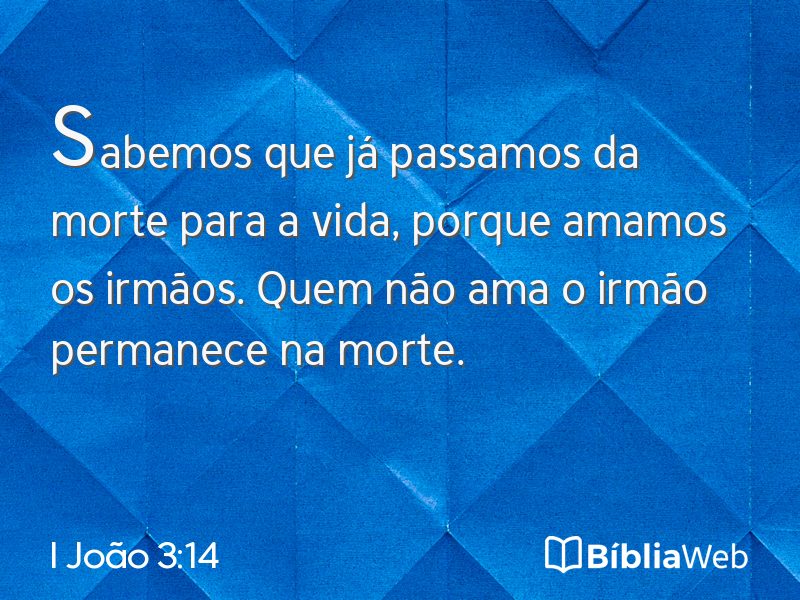 I João 3:14 em imagem para compartilhar