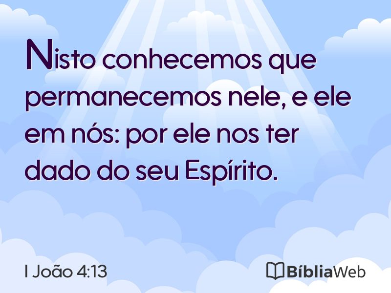 I João 4:13 em imagem para compartilhar