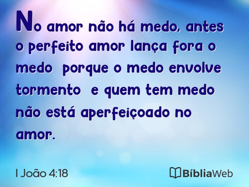 I João 4:18 em imagem para compartilhar