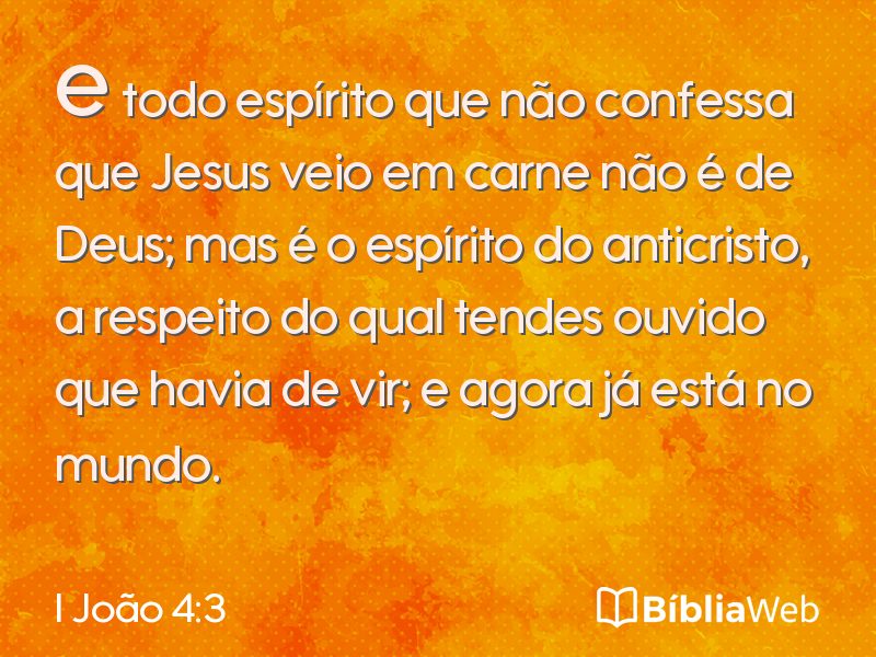 I João 4:3 em imagem para compartilhar