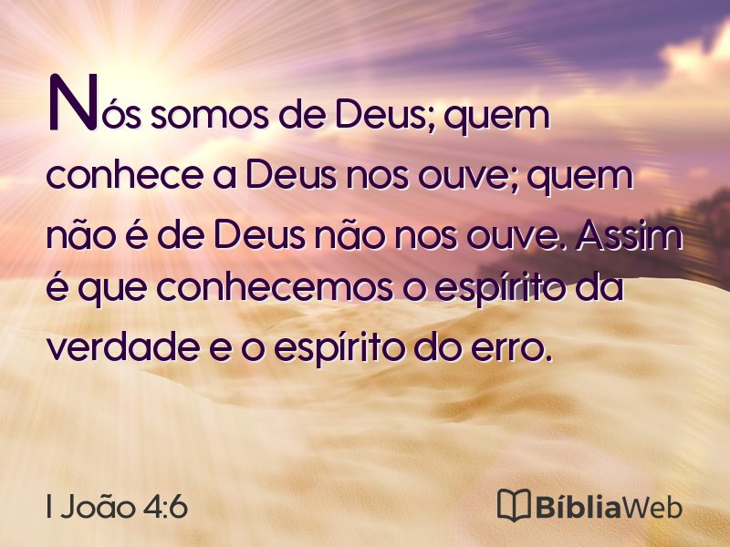 I João 4:6 em imagem para compartilhar