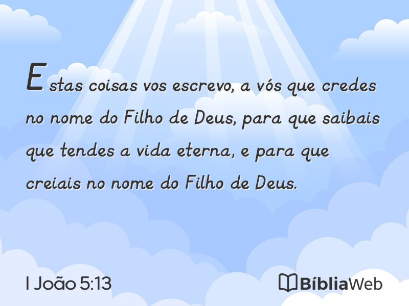 I João 5:13 em imagem para compartilhar