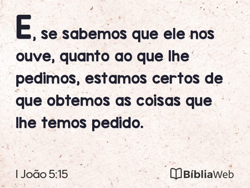 I João 5:15 em imagem para compartilhar