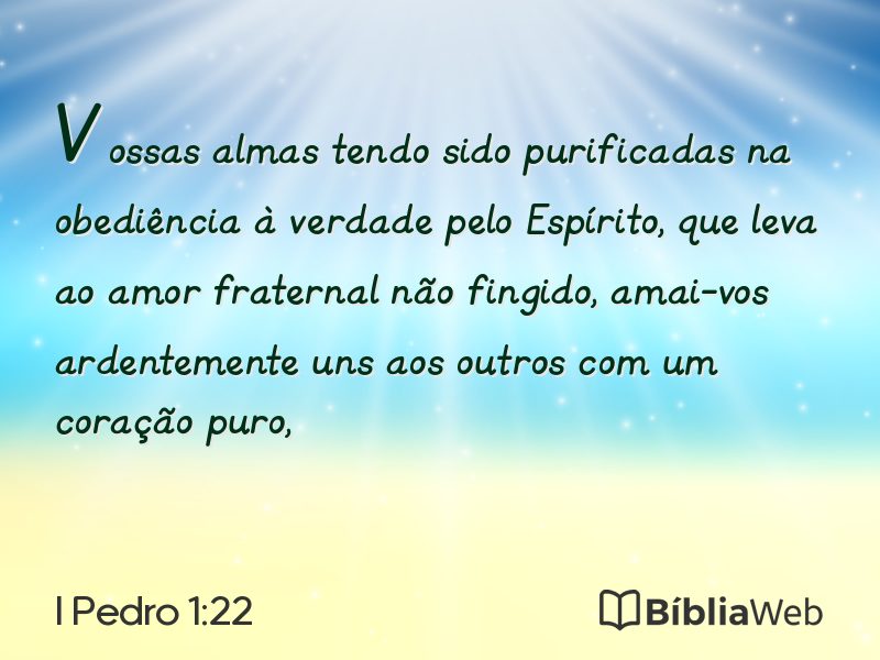 I Pedro 1:22 em imagem para compartilhar