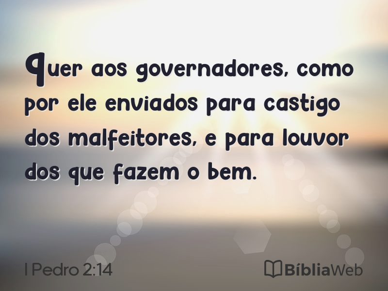I Pedro 2:14 em imagem para compartilhar