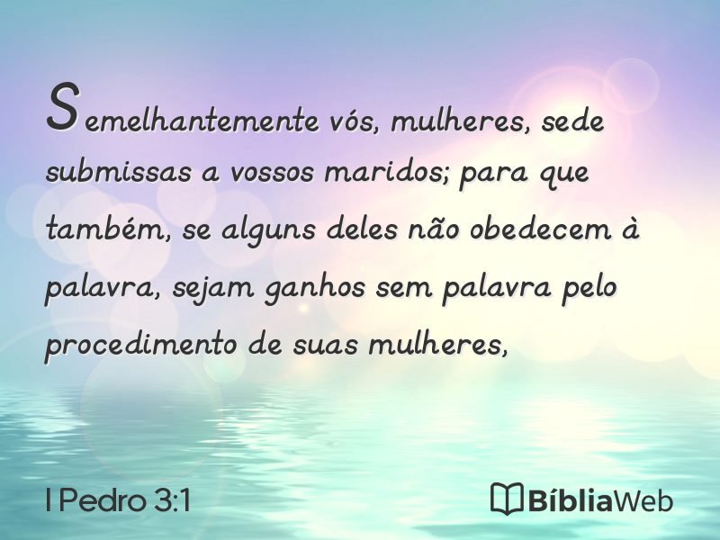 I Pedro 3:1 em imagem para compartilhar
