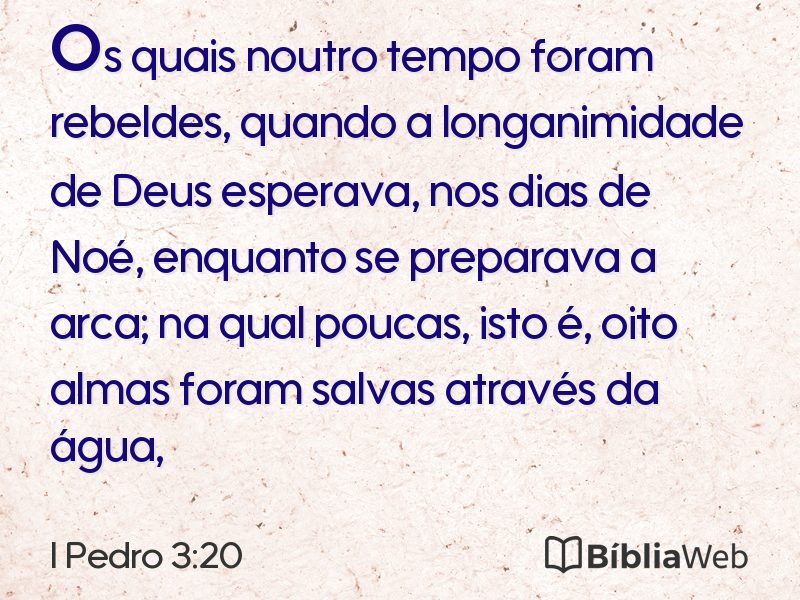 I Pedro 3:20 em imagem para compartilhar