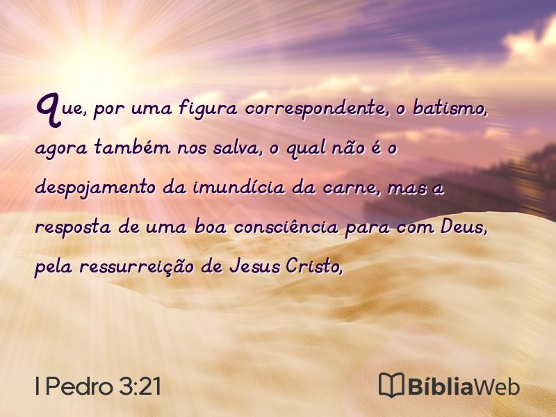 I Pedro 3:21 em imagem para compartilhar