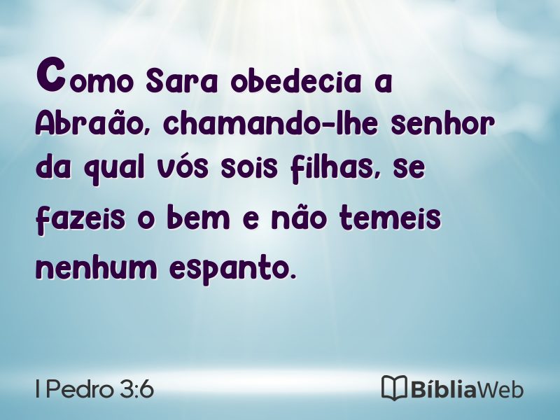 I Pedro 3:6 em imagem para compartilhar