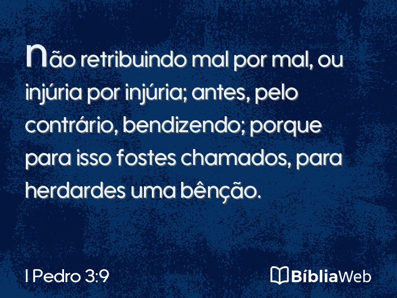 I Pedro 3:9 em imagem para compartilhar