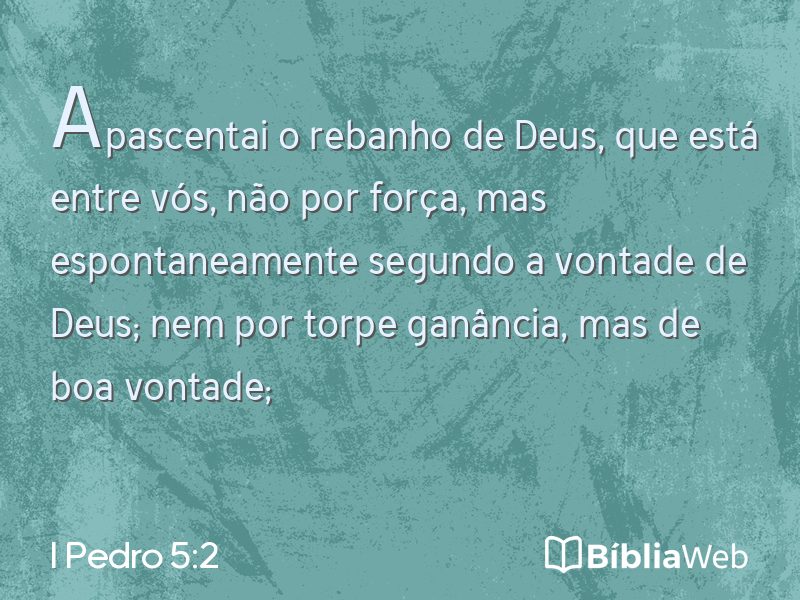 I Pedro 5:2 em imagem para compartilhar