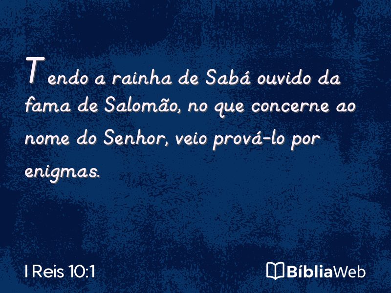 I Reis 10:1 em imagem para compartilhar