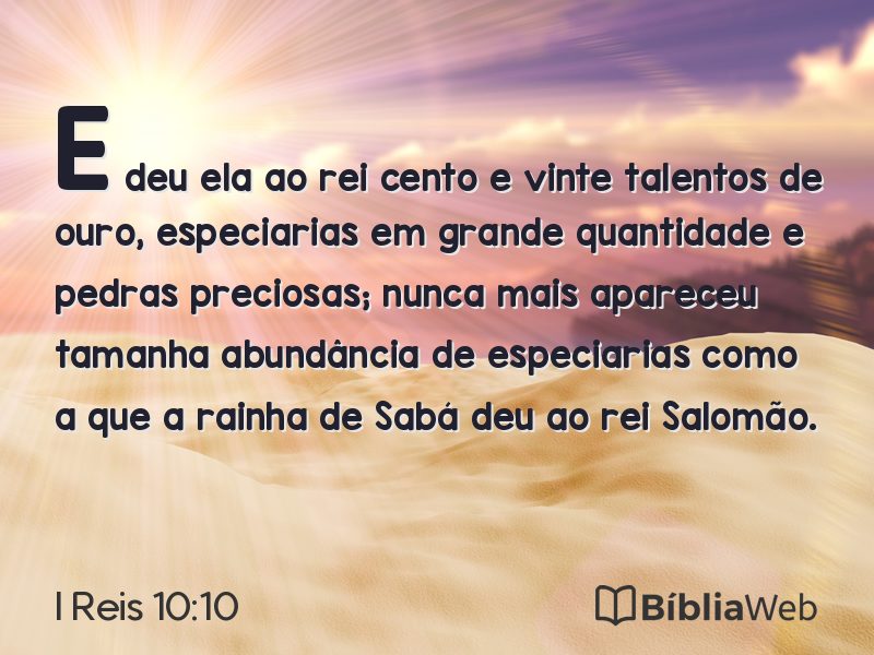 I Reis 10:10 em imagem para compartilhar