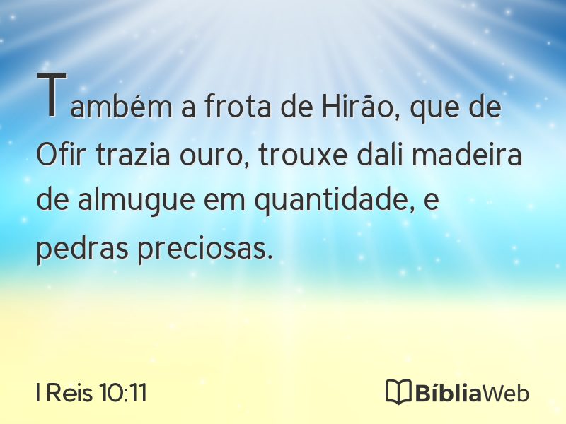 I Reis 10:11 em imagem para compartilhar