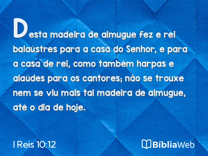 I Reis 10:12 em imagem para compartilhar
