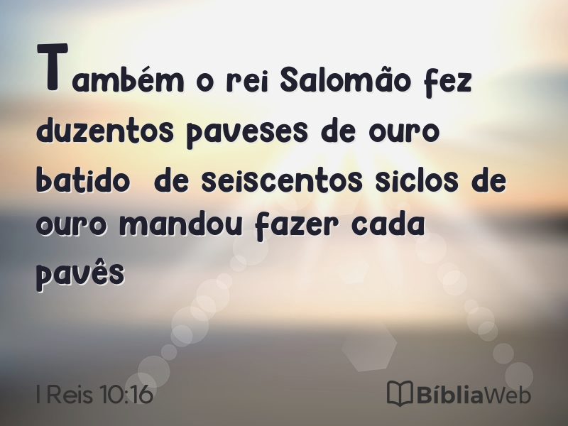 I Reis 10:16 em imagem para compartilhar