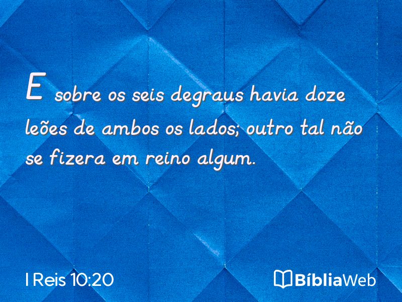 I Reis 10:20 em imagem para compartilhar