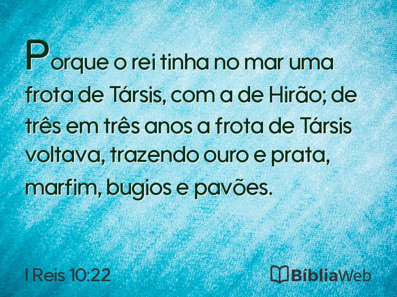 I Reis 10:22 em imagem para compartilhar