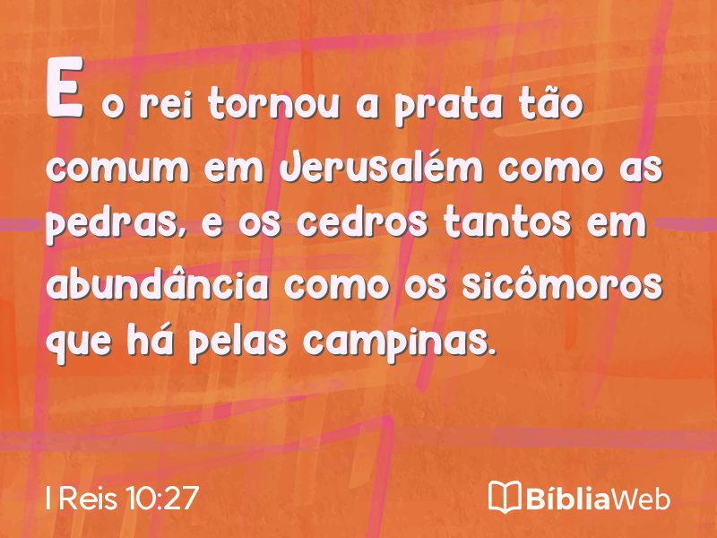 I Reis 10:27 em imagem para compartilhar