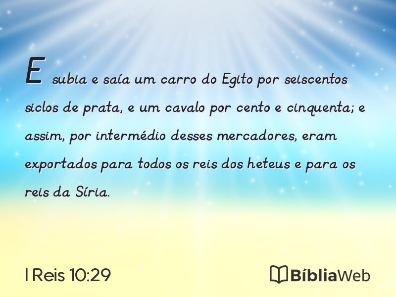 I Reis 10:29 em imagem para compartilhar