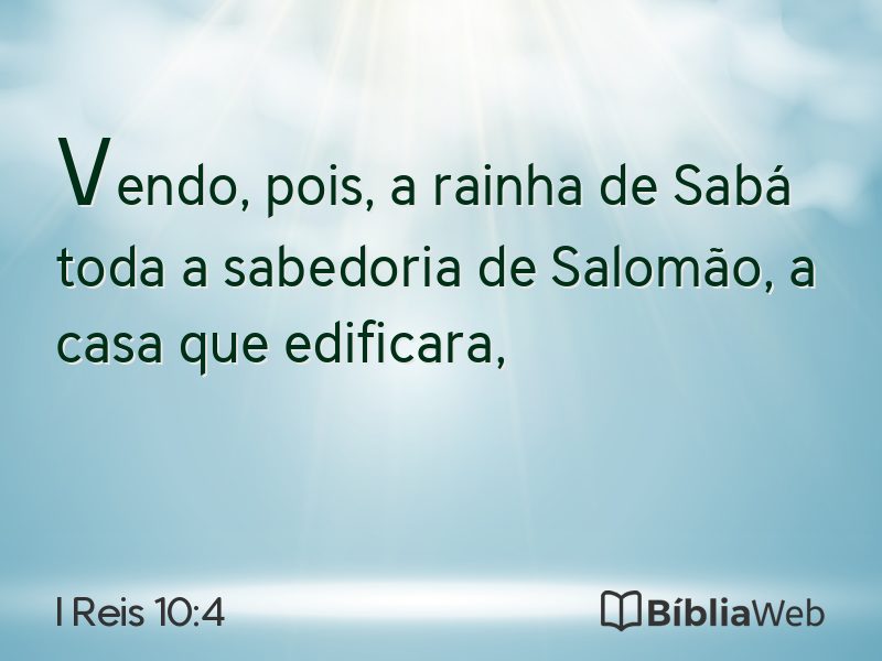 I Reis 10:4 em imagem para compartilhar