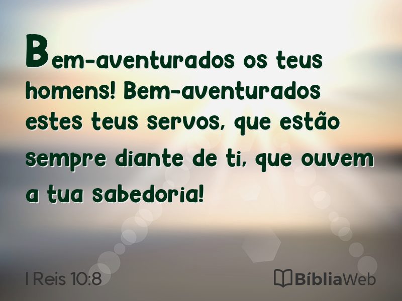 I Reis 10:8 em imagem para compartilhar