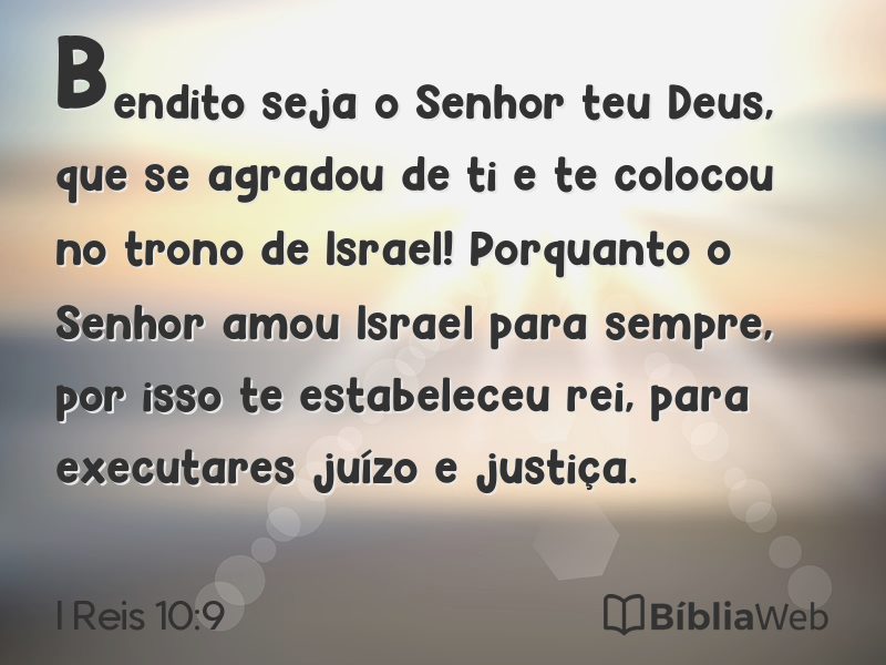I Reis 10:9 em imagem para compartilhar