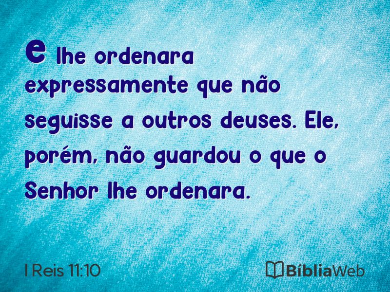I Reis 11:10 em imagem para compartilhar