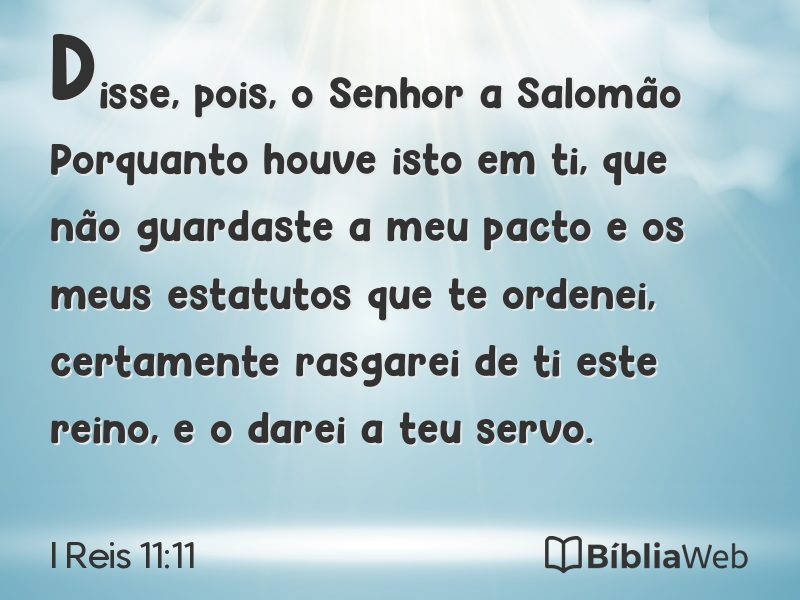 I Reis 11:11 em imagem para compartilhar