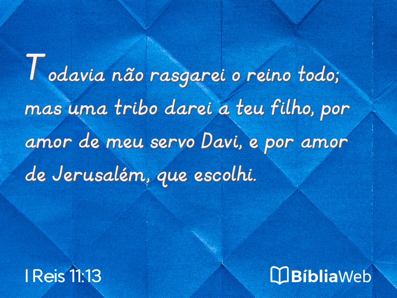 I Reis 11:13 em imagem para compartilhar