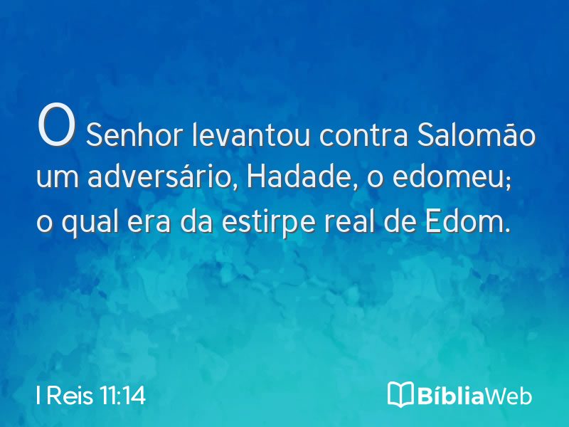 I Reis 11:14 em imagem para compartilhar