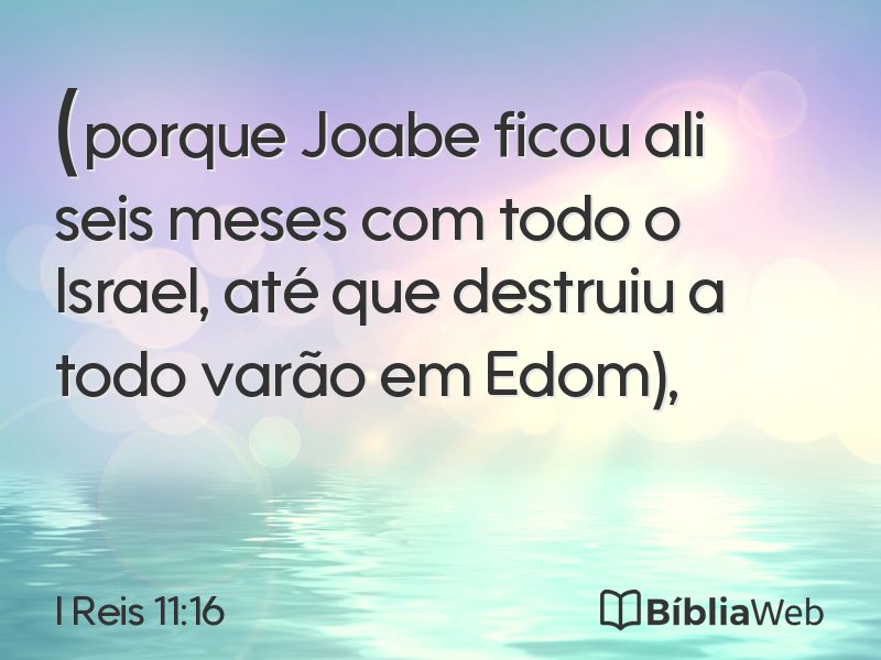 I Reis 11:16 em imagem para compartilhar