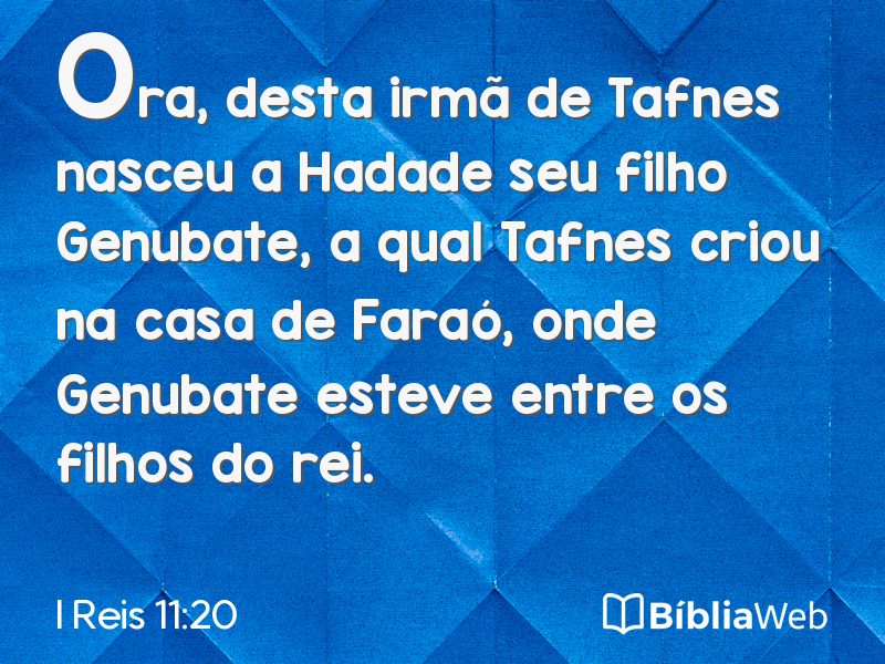 I Reis 11:20 em imagem para compartilhar