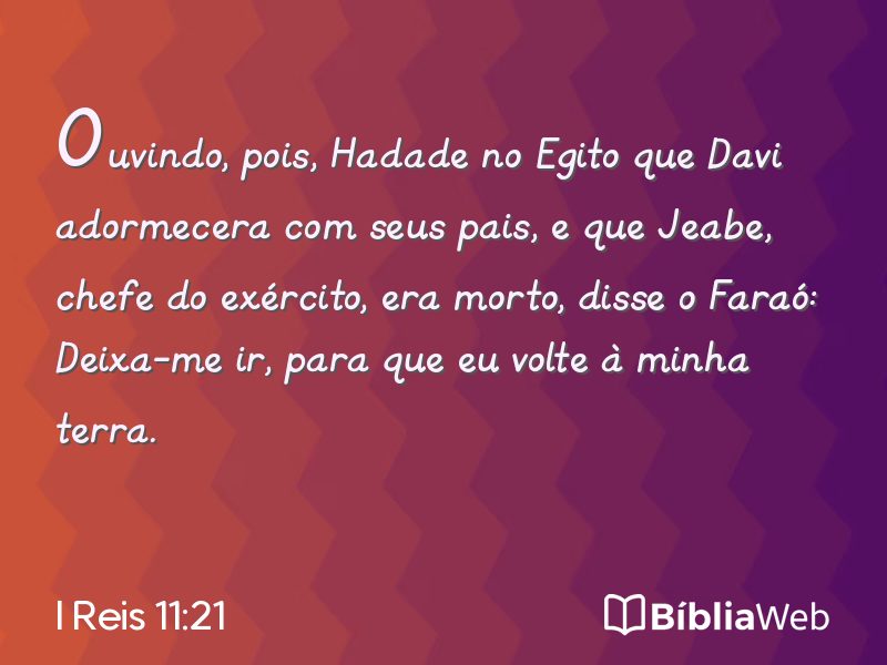 I Reis 11:21 em imagem para compartilhar