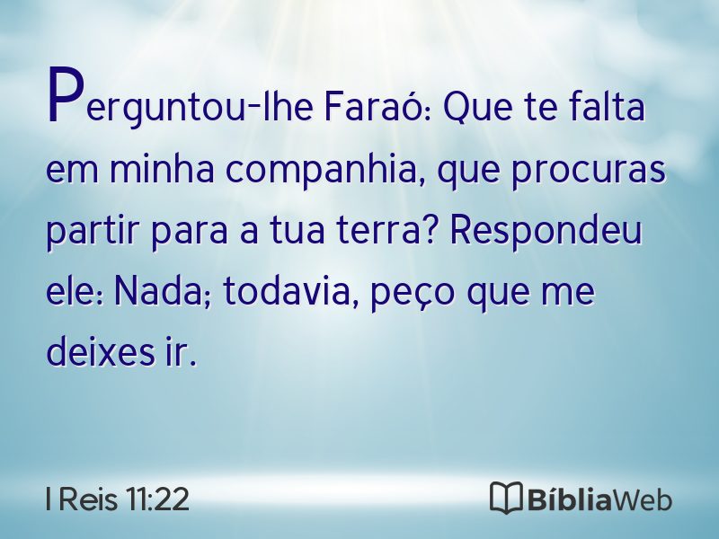 I Reis 11:22 em imagem para compartilhar